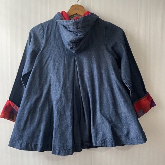 Maria Elena Girls Button Down Hooded Embroidered Fox Fall Jacket Dress Lined 6 - Picture 2 of 16